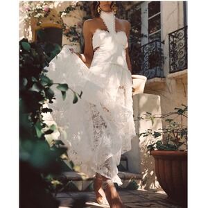 12 Tribe Princesa lace maxi white dress sexy festival boho bridal coastal large